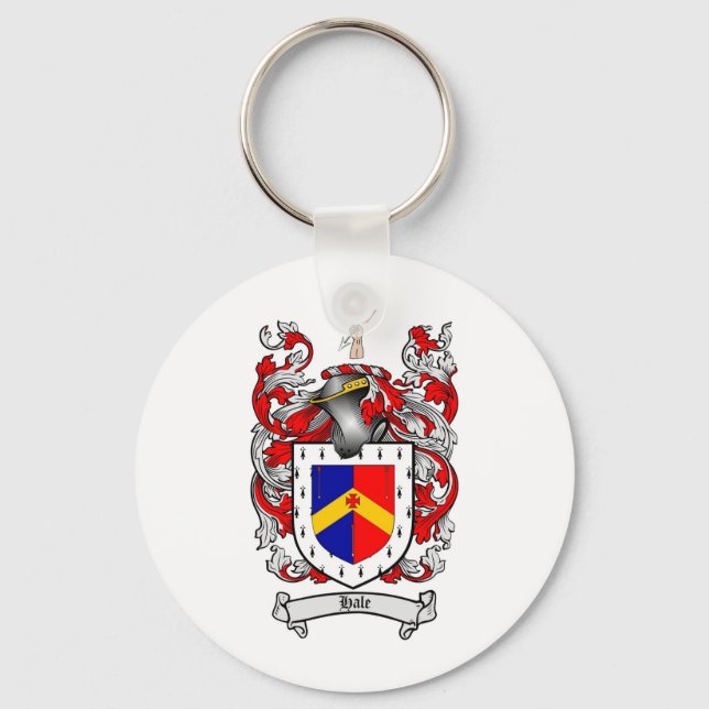 HALE FAMILY CREST -  HALE COAT OF ARMS KEYCHAIN (Front)