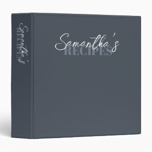 Hale Navy Elegant Minimalist Recipes Binder
