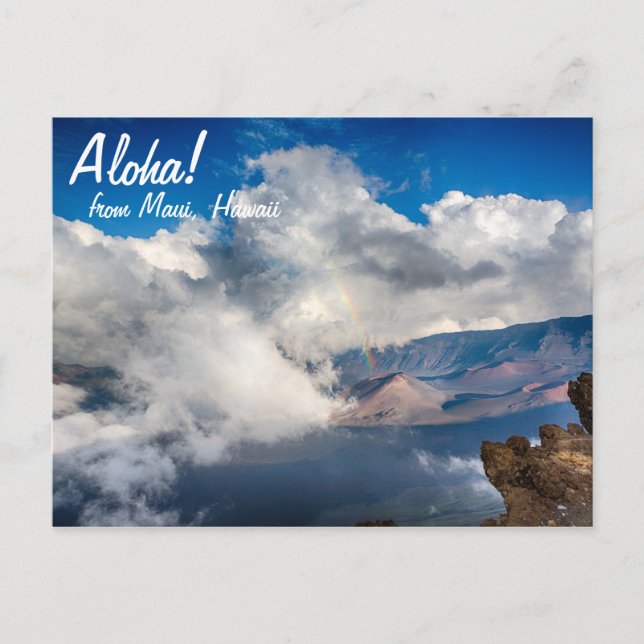 Haleakala Crater with Rainbow on Maui, Hawaii Postcard (Front)