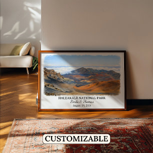 Haleakalā National Park Hawaii Poster, Watercolor, Poster