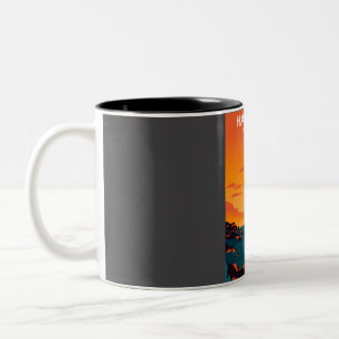 Haleakala national park hawaii travel poster Two-Tone coffee mug