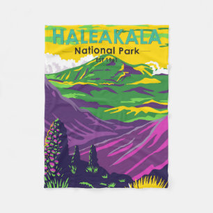 Haleakala National Park Hawaii Vintage Fleece Blanket