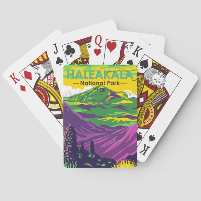  Haleakala National Park Hawaii Vintage  Playing Cards (Back)