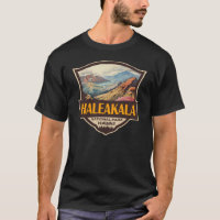 Haleakala National Park Illustration Retro Badge