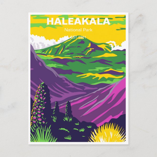 Haleakala National Park Maui Hawaii Vintage travel Postcard (Front)