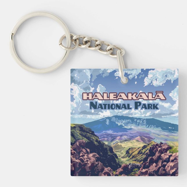 Haleakala National Park Maui Volcano Hawaii Keychain (Front)