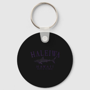 Haleiwa hawaii shark vintage plum art fishing keychain