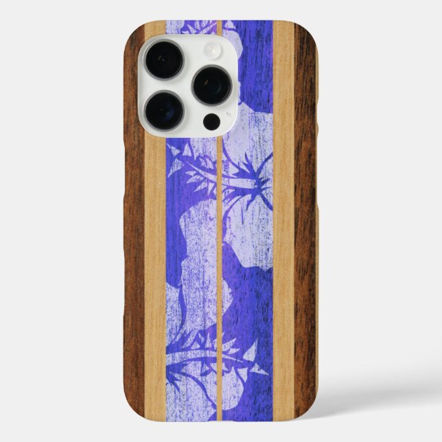 Haleiwa Surfboard Hawaiian in Purple Case-Mate iPhone Case (Back)