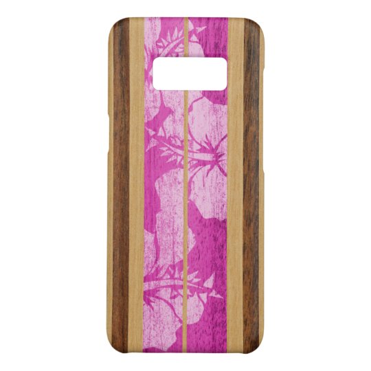 Haleiwa Surfboard Vintage Hawaiian Faux Wood Pink Case-Mate Samsung Galaxy S8 Case