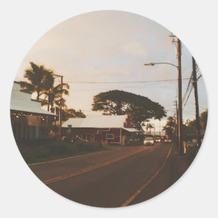 Haleiwa Surfer Town  Classic Round Sticker