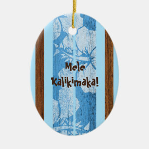 Haleiwa Vintage Faux Wood Surfboard Ornament