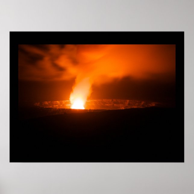 Halema`uma`u Crater at Night Poster (Front)