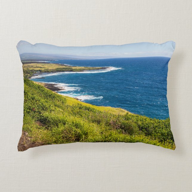 haleokane lookout above honuapo bay accent pillow (Front)