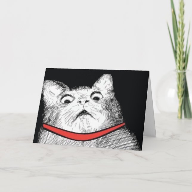 Halètement étonné Meme - carte de voeux de chat (Devant)