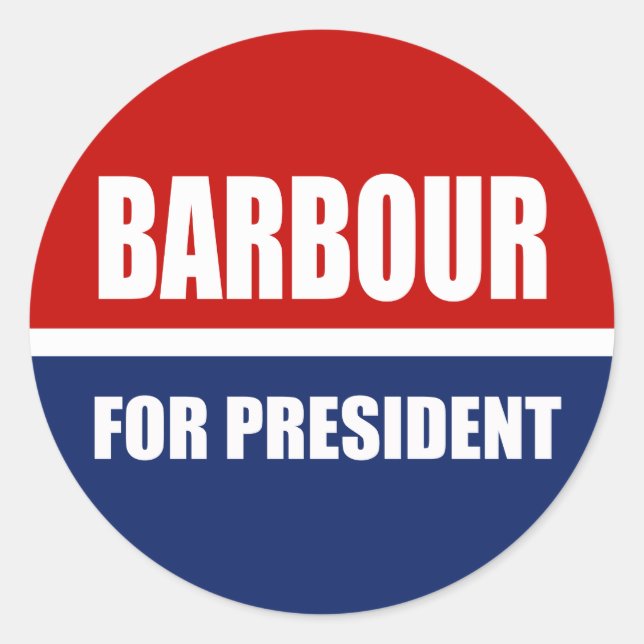 HALEY BARBOUR 2012 CLASSIC ROUND STICKER (Front)