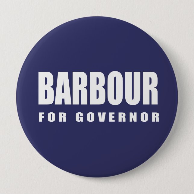 HALEY BARBOUR Election Gear 4 Inch Round Button (Front)