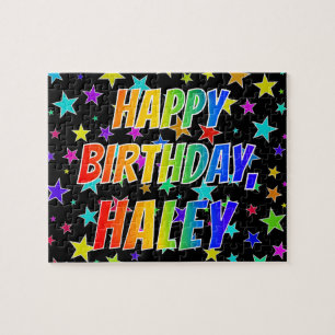 "HALEY" First Name, Fun "HAPPY BIRTHDAY" Jigsaw Puzzle