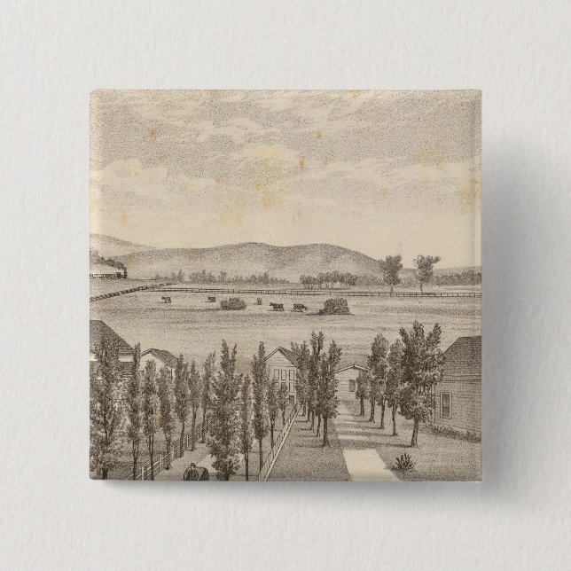 Haley res, farm 2 inch square button (Front)