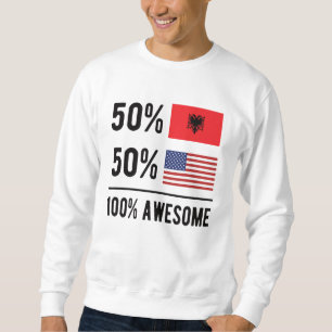 Half Albanian Half American Flag Albania USA Sweatshirt
