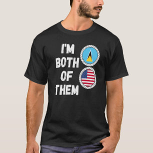 Half American and Saint Lucian Saint Lucia Flag He T-Shirt