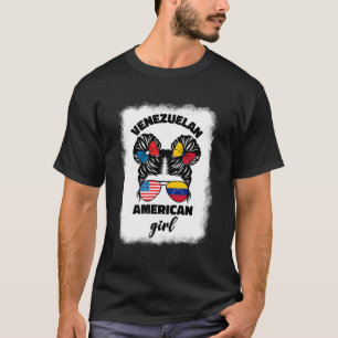 Half American And Venezuelan Usa Venezuela Flag Ki T-Shirt