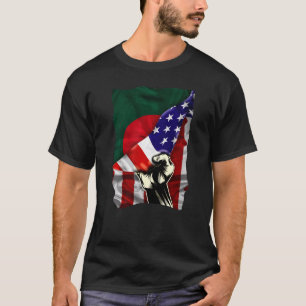 Half American Flag Bengali ROOTS USA Flag Banglade T-Shirt