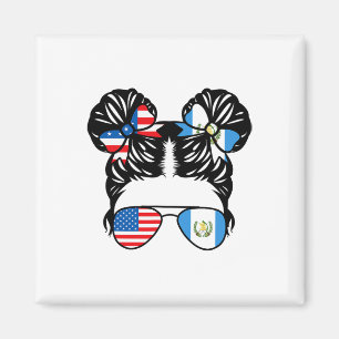 Half American Guatemalan Girl Usa Guatemala Flag P Magnet