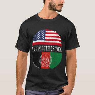 Half American Half Afghan USA Flag Afghanistan Her T-Shirt