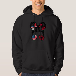 Half American Half Albanian Girl USA Albania Flag  Hoodie