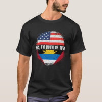 Half American Half Antiguan Barbudan USA Flag