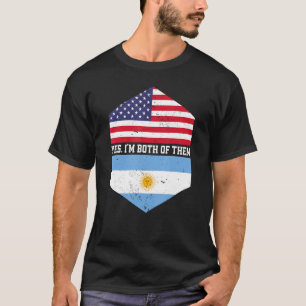 Half American Half Argentine USA Flag Argentina T-Shirt