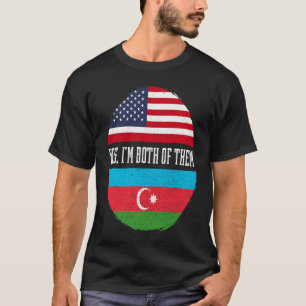 Half American Half Azerbaijani USA Flag Azerbaijan T-Shirt