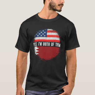 Half American Half Bahraini USA Flag Bahrain  T-Shirt