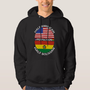 Half American Half Bolivian Usa Bolivia Flag Roots Hoodie