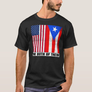 Half American Half Boricua Puertorican USA Puerto T-Shirt