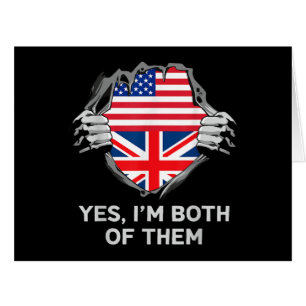 Half American Half British USA England Flag Mens W