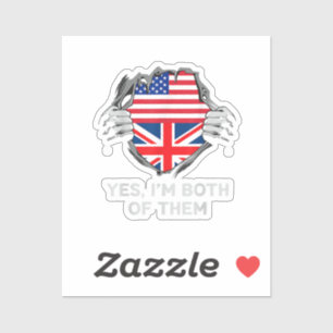 Half American Half British USA England Flag Mens W