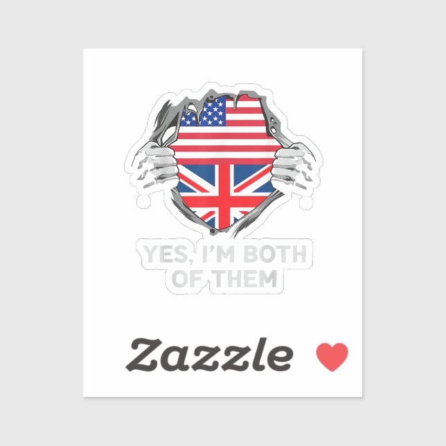 Half American Half British USA England Flag Mens W (Sheet)