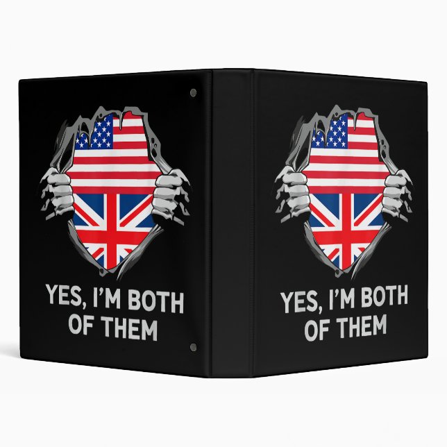Half American Half British USA England Flag Mens W Binder (Background)