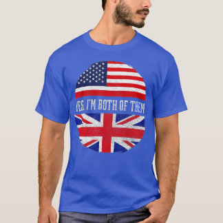 Half American Half British USA Flag United Kingdom T-Shirt