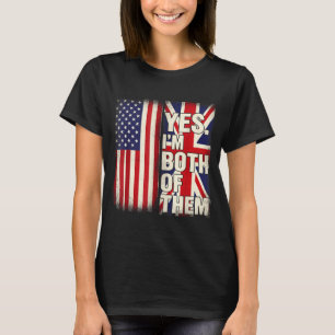 Half american half british usa flag united kingdom T-Shirt