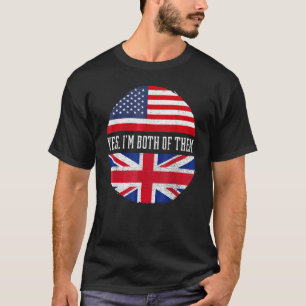 Half American Half British USA Flag United Kingdom T-Shirt
