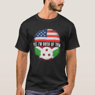 Half American Half Burundian USA Flag Burundi T-Shirt