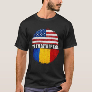 Half American Half Chadian USA Flag Chad Heritage  T-Shirt