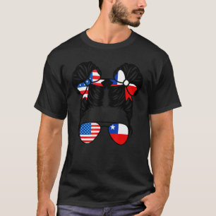 Half American Half Chilean Girl USA Chile Flag Pat T-Shirt
