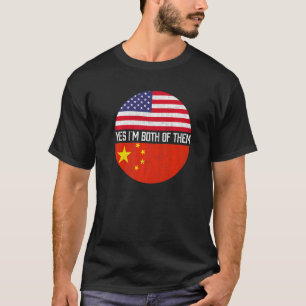 Half American Half Chinese Usa Flag Family Heritag T-Shirt
