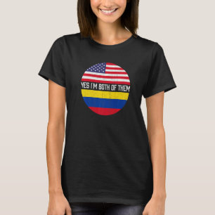 Half American Half Colombian Usa Flag Family Herit T-Shirt