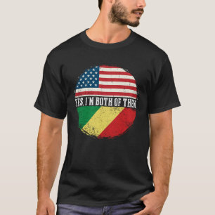 Half American Half Congolese USA Flag Republic of T-Shirt