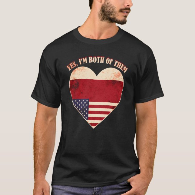 Half American Half Czech USA Flag Czech Republic T-Shirt (Front)