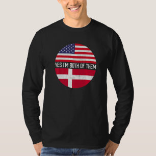 Half American Half Danish Usa Flag Family Heritage T-Shirt